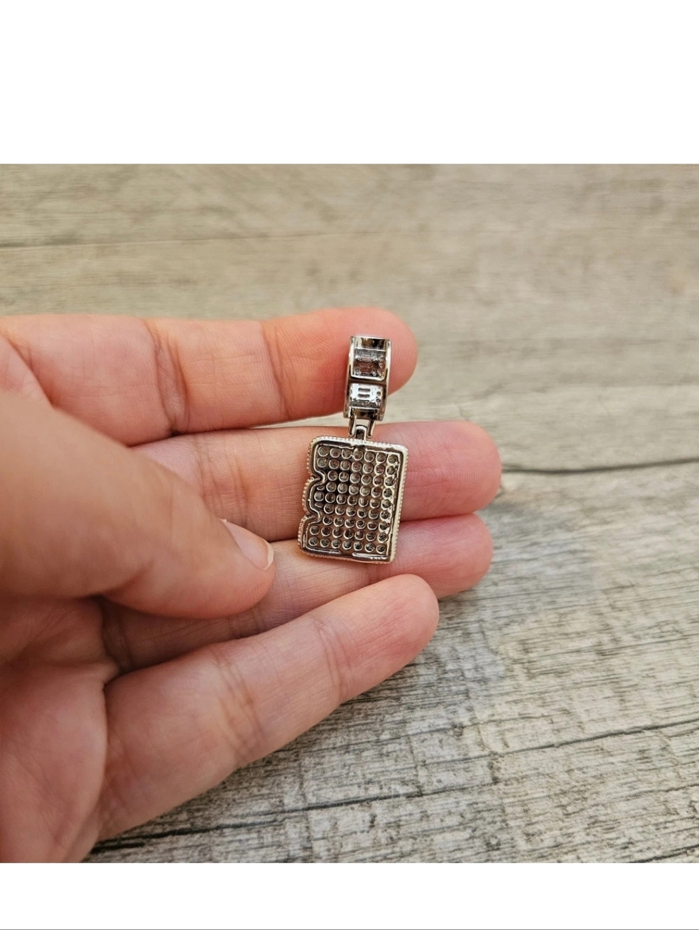 Sterling Silver  plated Letters A to Z Initial Baguette CZ P - Picture 13 of 15